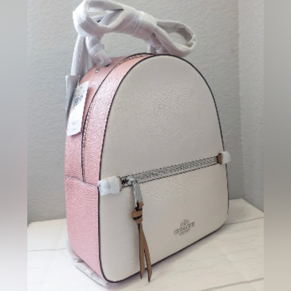 Coach Jordyn Backpack Colorblock Silver/Chalk/Powder Pink Multi